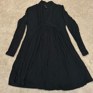 H&M Mama Maternity Black Long-Sleeve Rayon Dress - Size M